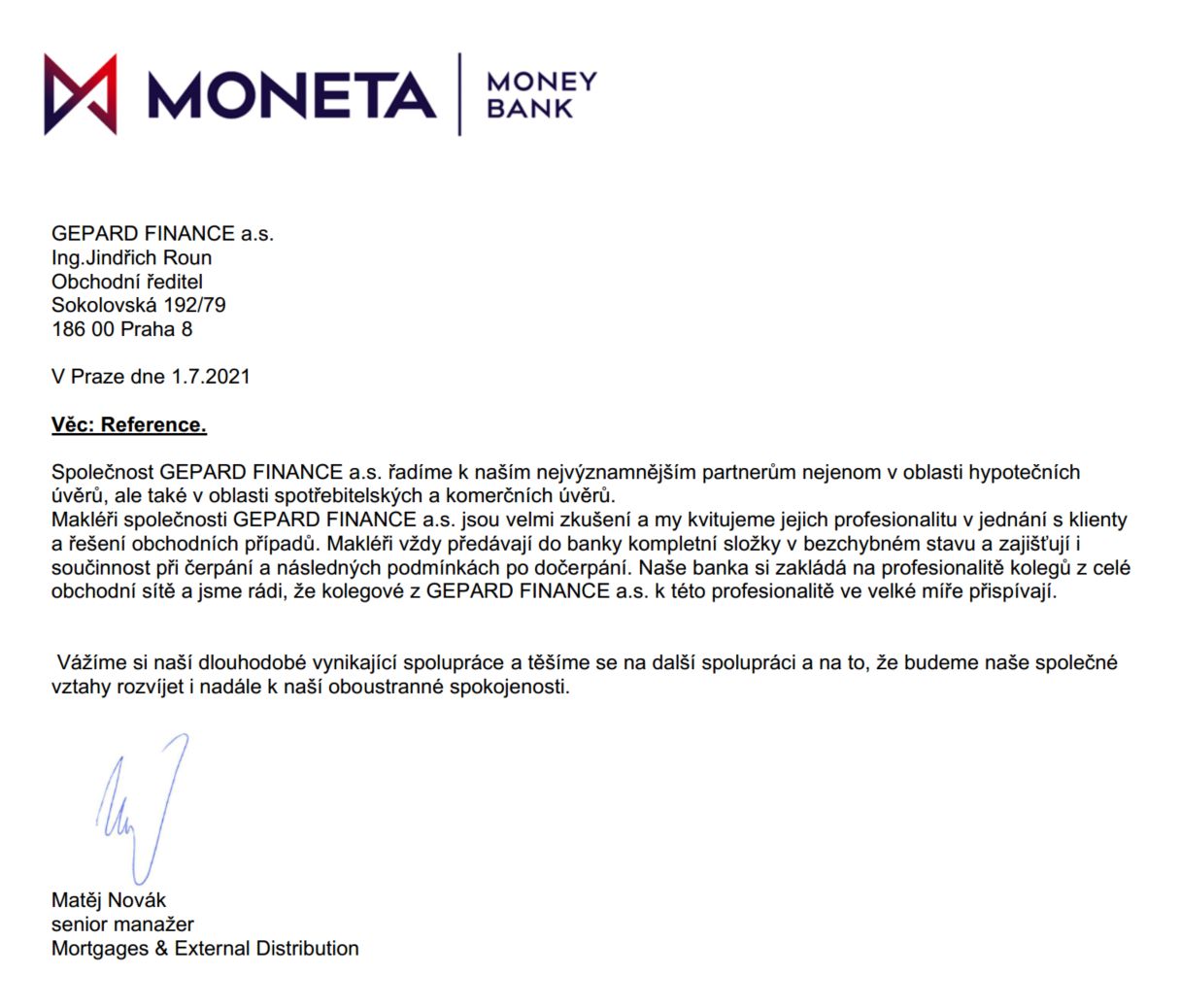 reference MONETA Money Bank