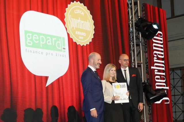 Gepard Finance získaly třetím rokem po sobě cenu Czech Superbrands pro nejúspěšnější značky na trhu