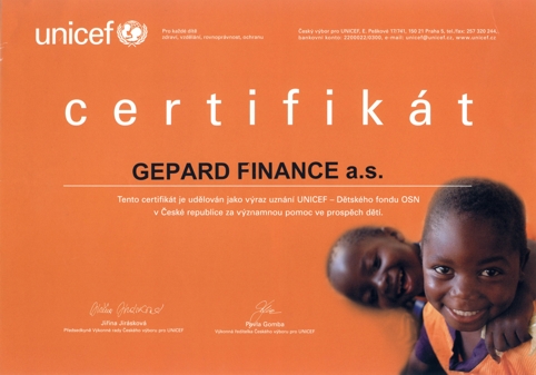 UNICEF certifikát 2011